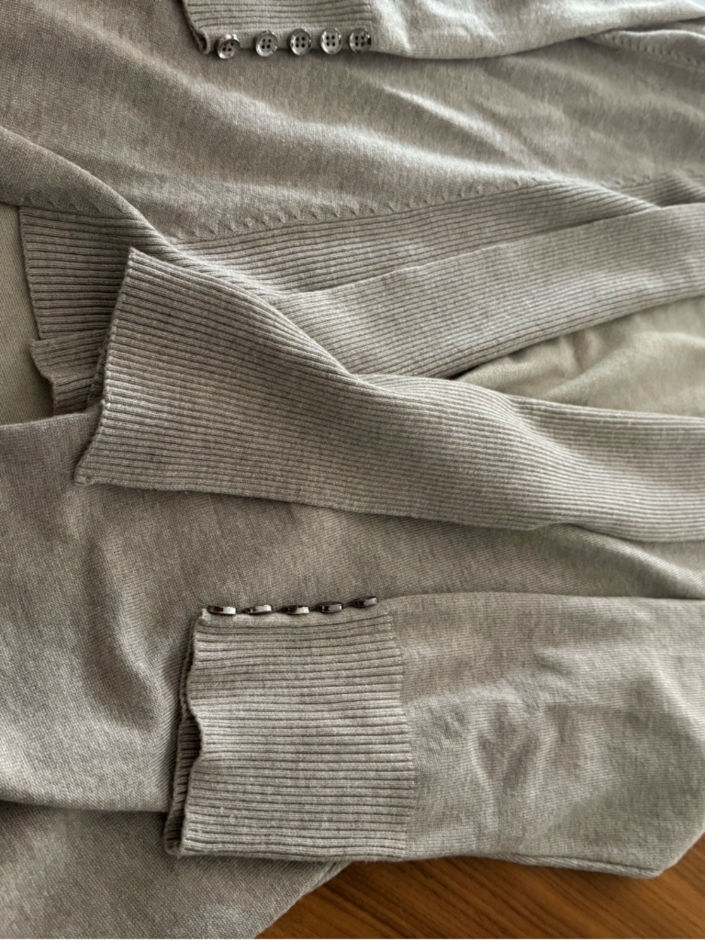 Cozy Open-Front Shawl Collar Cardigan - Light Taupe - Picture 5 of 6